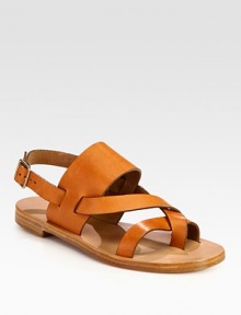 Rich leather straps weave their way around the foot, concluding with a toe ring and an adjustable slingback strap. Leather upperLeather lining and soleMade in ItalyOUR FIT MODEL RECOMMENDS ordering one half size up as this style runs small. Rich leather straps weave their way around the foot, concluding with a toe ring and an adjustable slingback strap. Leather upperLeather lining and soleMade in ItalyOUR FIT MODEL RECOMMENDS ordering one half size up as this style runs small.