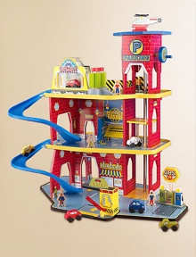 This deluxe wooden set is loaded with fun, interactive features to keep kids entertained for hours. They'll love driving cars and trucks up the winding ramp as they visit the drive-thru, the service station, even a car wash with moving scrubbers! This deluxe wooden set is loaded with fun, interactive features to keep kids entertained for hours. They'll love driving cars and trucks up the winding ramp as they visit the drive-thru, the service station, even a car wash with moving scrubbers!