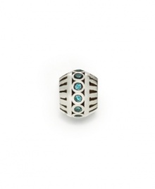 Blue cubic zirconias stud the striped sterling silver bead, adding color and sparkle. Donatella is a playful collection of charm bracelets and necklaces that can be personalized to suit your style! Available exclusively at Macy's. Blue cubic zirconias stud the striped sterling silver bead, adding color and sparkle. Donatella is a playful collection of charm bracelets and necklaces that can be personalized to suit your style! Available exclusively at Macy's.