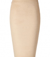 Ultra-stylish beige pencil skirt - Turn up the volume with this luxe camel hair pencil skirt  - Flattering sleek silhouette and versatile neutral color - Style with a sheer blouse, stockings, and platform ankle booties for daytime chic - Wear with a tie-neck blouse, opaque tights, and heels