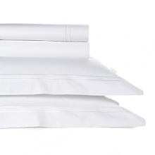 Triple bands of embroidered piping add a sophisticated tailored note to this sleek bedding set. Triple bands of embroidered piping add a sophisticated tailored note to this sleek bedding set.