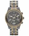 Dusky gunmetal tones blend impeccably with golden accents on this DKNY watch.