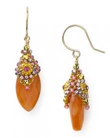 Miguel Ases orange jade earrings juice up your jewelry collection. Warm and bright, tangerine is set to be a hot hue this season. Miguel Ases orange jade earrings juice up your jewelry collection. Warm and bright, tangerine is set to be a hot hue this season.