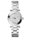 Polished and refined, this Gc Swiss Made Timepieces watch boasts diamond accents on a mini design.