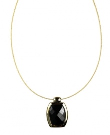 Become the object of admiration in this bold pendant. AK Anne Klein illusion necklace highlights a faceted, plastic jet bead. Bezel-setting and chain crafted in gold tone mixed metal. Approximate length: 16 inches. Approximate drop: 1-1/4 inches. Become the object of admiration in this bold pendant. AK Anne Klein illusion necklace highlights a faceted, plastic jet bead. Bezel-setting and chain crafted in gold tone mixed metal. Approximate length: 16 inches. Approximate drop: 1-1/4 inches.