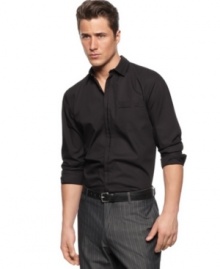 Stay sleek with a edge from the boardroom to the lounge with this shirt from INC International Concepts. Stay sleek with a edge from the boardroom to the lounge with this shirt from INC International Concepts.