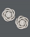 Not your average studs. Wrap your ears in sparkle with this chic, knotted design by Wrapped in Love(tm). Set in 14k white gold, earrings features dozens of pave-set, round-cut diamonds. Approximate diameter: 1 inch.