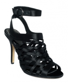 Some enchanted evening: Max Studio's satin Essy sandals epitomize elegance with an intricately woven design on the vamp. They're the perfect complement to your exquisite special-occasion style. Some enchanted evening: Max Studio's satin Essy sandals epitomize elegance with an intricately woven design on the vamp. They're the perfect complement to your exquisite special-occasion style.