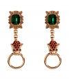 Give your look a polish of hard-edge glamour with Mawis statement crystal-encrusted panther earrings - Crystal surrounded green crystal, dark red crystal encrusted panther head, rose gold-plated brass - For pierced ears - Wear with everything from jeans and tees to cocktail frocks with swept-up hair