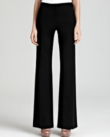 DIANE von FURSTENBERG's sleek black trousers boast a flare leg silhouette with five pockets, much like your favorite denim styles. Work the suit separates at the office or off hours with a silk blouse and punctuate with platform peep-toes. DIANE von FURSTENBERG's sleek black trousers boast a flare leg silhouette with five pockets, much like your favorite denim styles. Work the suit separates at the office or off hours with a silk blouse and punctuate with platform peep-toes.
