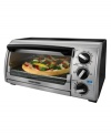 A marvelous countertop multi-tasker, this toaster oven from Black & Decker takes care of those smaller servings -- perfectly browned toast, crisp personal pizzas and much more  -- with space-saving efficiency. One-year limited warranty. Model Model TRO480.