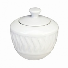 Traditional basket weave pattern made from white French Limoges porcelain. Traditional basket weave pattern made from white French Limoges porcelain.