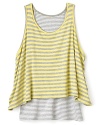 When nothing else works, she can grab this casual top for its soft, understated palette and easy-going stripe design.