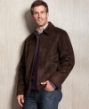 Get geared up to go out and about in the cool weather with this stylish faux-shearling coat from Perry Ellis.