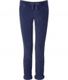 Stylish pants made ​.​.of fine, dark gray corduroy stretch - From LA fashion label James Perse - Super sexy yet casual, it features a drawstring waist, skinny leg cut and relaxed cuffed legs - One back flap pocket - Pair with a vintage tee, cashmere cardigan and favorite flat sandals