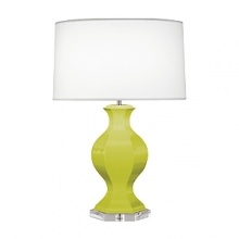 Bright colors give a modern spin to this classic six-sided ceramic lamp. Bright colors give a modern spin to this classic six-sided ceramic lamp.