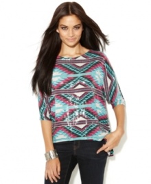 An on-trend tribal print gets the glam treatment with a coating of clear sequins, from INC. An on-trend tribal print gets the glam treatment with a coating of clear sequins, from INC.