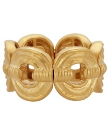 Regal links. Interlocking circles combine for a royally stylish look in T Tahari's trendy stretch ring. Crafted in antique gold tone mixed metal. Base metal is nickel-free for sensitive skin. Ring stretches to fit finger. Regal links. Interlocking circles combine for a royally stylish look in T Tahari's trendy stretch ring. Crafted in antique gold tone mixed metal. Base metal is nickel-free for sensitive skin. Ring stretches to fit finger.
