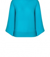 With its bright hue and luxurious cashmere, Ralph Laurens modern pullover is an elegant choice for dressing up your look - Boat-neckline, draped 3/4 dolman sleeves, fine ribbed hemline - Loosely draped fit, fitted hemline - Wear with figure-hugging separates and just as bright accessories
