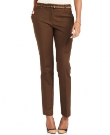 Update your wardrobe with Charter Club's belted trousers. You'll love the slim fit and chic animal-print belt. Update your wardrobe with Charter Club's belted trousers. You'll love the slim fit and chic animal-print belt.