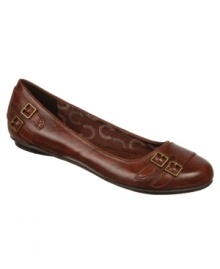 When it comes to classic design and comfort, make Dr. Scholl's First flats your first choice! With buckle hardware detailing and a round-toe silhouette, they're a versatile style for work and weekends. When it comes to classic design and comfort, make Dr. Scholl's First flats your first choice! With buckle hardware detailing and a round-toe silhouette, they're a versatile style for work and weekends.