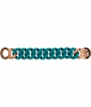 Trend-favorite chunky-chain jewelry gets a pop of sweet color in Marc by Marc Jacobs bright teal turnlock detailed bracelet - Turnlock closure - Pair with daytime dresses and just as bright accessoires