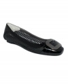 Comfortable enough for the commute, chic enough for all day at the office. The Kristina flats by Adrienne Vittadini pull it off with their perforated upper topped by buckle hardware.