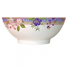 Millefleurs was inspired by flowers in a European garden as well as antique tableware. Its delicate renderings of pansies, roses, and thistles are blended with a vintage border in a contemporary color palette. Sophisticated, yet fresh and youthful. Dishwasher and microwave safe (for reheating only). Millefleurs was inspired by flowers in a European garden as well as antique tableware. Its delicate renderings of pansies, roses, and thistles are blended with a vintage border in a contemporary color palette. Sophisticated, yet fresh and youthful. Dishwasher and microwave safe (for reheating only).