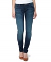 Levi's pairs the classic styling of its 524 skinny jeans with a saturated dark wash and expert fade!