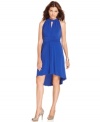 Look smokin' hot in this petite halter dress from Spense! A fitted bodice and high-low hemline turns up the heat!