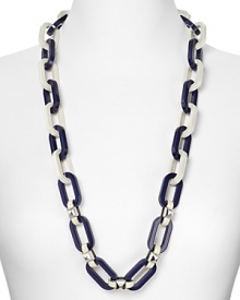 Take your love of statement stripes to your jewel box with this enamel and resin link necklace from MARC BY MARC JACOBS. Take your love of statement stripes to your jewel box with this enamel and resin link necklace from MARC BY MARC JACOBS.