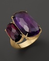 Exclusively at Bloomingdale's rhodalite garnet and amethyst are artfully set in this hand-engraved 18K yellow gold ring from Marco Bicego.