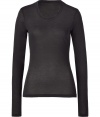 Classic abyss long sleeve crew neck tee - This must-have basic is a perfect addition to any closet - Flattering slim cut and easy to style versatile silhouette - Pair with skinny jeans and a boyfriend cardigan for casual cool - Try with cargo pants and ballet flats