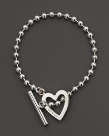 From the Toggle Heart collection, a sterling silver bead bracelet with signature toggle closure. Designed by Gucci. From the Toggle Heart collection, a sterling silver bead bracelet with signature toggle closure. Designed by Gucci.