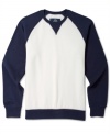 Batter up! American Rag scores a sweatshirt with baseball-style color blocking.