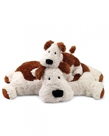 Your little one will love to snuggle with this adorably cute stuffed dog. When laid flat, it can be used as a mat, a perfect place to pause between tummy time and nap time. Your little one will love to snuggle with this adorably cute stuffed dog. When laid flat, it can be used as a mat, a perfect place to pause between tummy time and nap time.