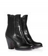 With a modernized take on the classic Victorian ankle boot, this smooth leather version from Fiorentini & Baker is a new-season must-have - Round toe, elasticized side panels, chunky stacked heel, ankle length - Wear with skinny jeans, a mini-dress, or cropped trousers