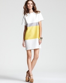 Shine as bright as the sun in this brilliant 10 Crosby Derek Lam color block tunic--a perfect topper to crisp white pants for getaway-chic. Shine as bright as the sun in this brilliant 10 Crosby Derek Lam color block tunic--a perfect topper to crisp white pants for getaway-chic.