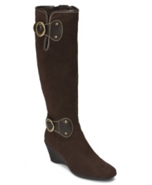 Spend the season exploring in comfort. The Wonderling boots by Aerosoles look lovely with both casual jeans and dressy skirts and offer the brand's signature comfort in a flex sole. Spend the season exploring in comfort. The Wonderling boots by Aerosoles look lovely with both casual jeans and dressy skirts and offer the brand's signature comfort in a flex sole.