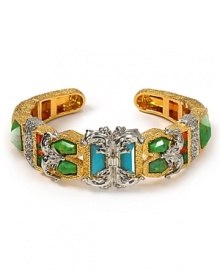 Go for baroque with this gold tone cuff from Alexis Bittar, accented by roughly cut crystals. It's designed to add an eclectic edge, so wear it to add a wow factor to favorite looks. Go for baroque with this gold tone cuff from Alexis Bittar, accented by roughly cut crystals. It's designed to add an eclectic edge, so wear it to add a wow factor to favorite looks.