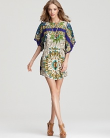 Aqua Dress - Paisley Cinch Waist Aqua Dress - Paisley Cinch Waist