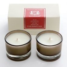 Aquiesse uses a proprietary soy wax blend and is made with organic soy bean oil and carefully selected lead-free wicks. The soy candle is stylishly encased in smoke-brown glass. Aquiesse uses a proprietary soy wax blend and is made with organic soy bean oil and carefully selected lead-free wicks. The soy candle is stylishly encased in smoke-brown glass.