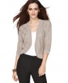 This adorably chic textured petite shrug from Alfani adds a perfect layer of warmth and style to your look.