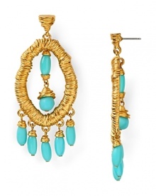 Exotic-jewels are big news this season, and T Tahari's gold-tone drop earrings are an easy way to nod to the trend. Slip on these detailed danglers to update your style. Exotic-jewels are big news this season, and T Tahari's gold-tone drop earrings are an easy way to nod to the trend. Slip on these detailed danglers to update your style.