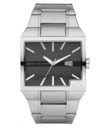 Shades of gray result in steely style with this AX Armani Exchange watch.