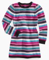 Add a little shimmer to her everyday style with this fun striped sweater dress from So Jenni.