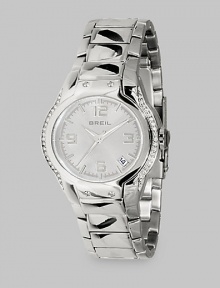 EXCLUSIVELY AT SAKS. From the Urban Collection. A stunning timepiece that adds a little sparkle to every minute. Quartz movement Water-resistant to 10 ATM Swarovski crystal accents along outer edge of case Round stainless steel case; 38mm diameter (1.5) White dial with bar hour markers and bold Arabic numerals Date display at 4:30 position Second hand Polished stainless steel link bracelet; width 17mm (.67) Foldover clasp Imported EXCLUSIVELY AT SAKS. From the Urban Collection. A stunning timepiece that adds a little sparkle to every minute. Quartz movement Water-resistant to 10 ATM Swarovski crystal accents along outer edge of case Round stainless steel case; 38mm diameter (1.5) White dial with bar hour markers and bold Arabic numerals Date display at 4:30 position Second hand Polished stainless steel link bracelet; width 17mm (.67) Foldover clasp Imported