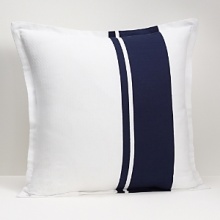 Evocative of a tranquil retreat - crisp white, deep indigo and a mélange of watercolor blues recall the place on the horizon where the sea meets the sky. Subtle woven textures of cotton and raffia complete the collection's breezy, relaxed ambiance. Evocative of a tranquil retreat - crisp white, deep indigo and a mélange of watercolor blues recall the place on the horizon where the sea meets the sky. Subtle woven textures of cotton and raffia complete the collection's breezy, relaxed ambiance.