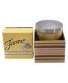 Yet another reason to love Fiesta, this sunflower-yellow candle brightens your den, kitchen or bath with the smell of juicy island pineapple. A metal lid embossed with the style icon's famous flamenco dancer caps it all off. With a coordinating gift box.