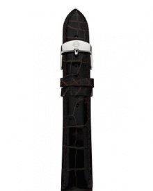 Update your look with a texture-rich alligator strap. The stainless steel buckle has the signature logo engraving. Interchangeable with any Michele watch head from the Urban Mini Collection. Update your look with a texture-rich alligator strap. The stainless steel buckle has the signature logo engraving. Interchangeable with any Michele watch head from the Urban Mini Collection.